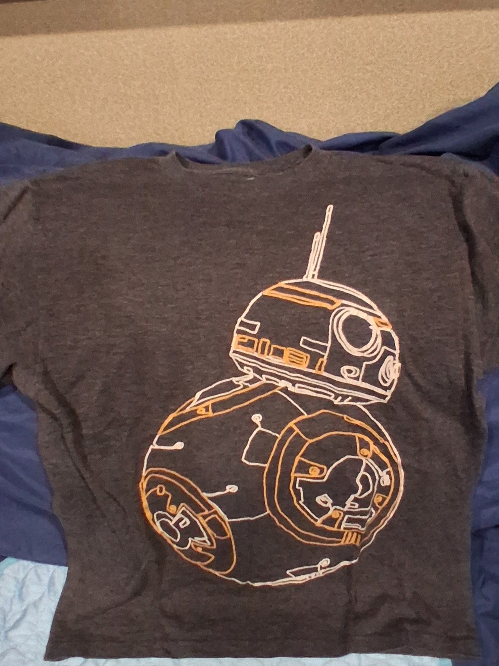 Star Wars Dark Gray Kids Tee with Orange & White BB‑8 Graphic